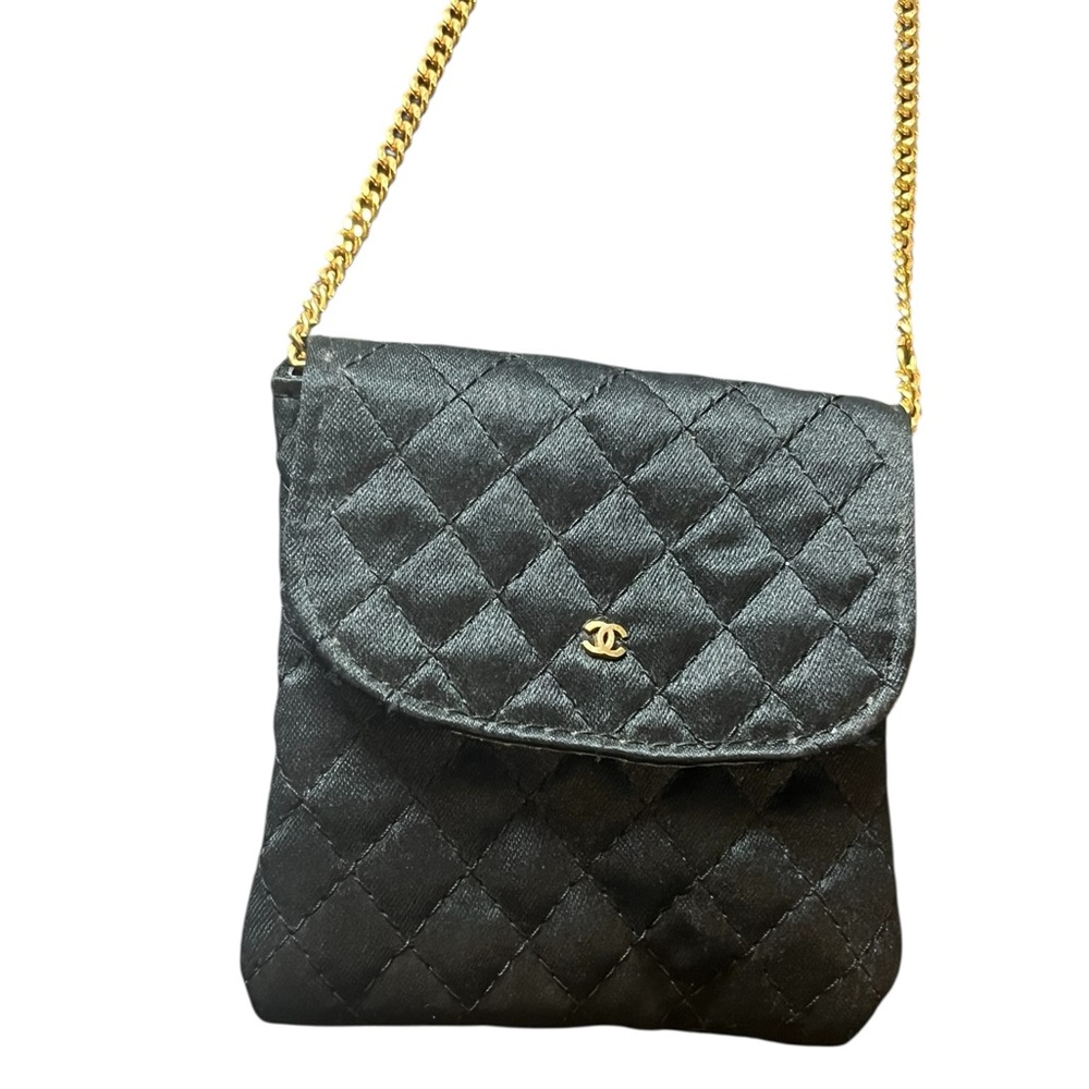 Vintage Chanel Black Quilted Micro Bag - with Chanel Gift Bag